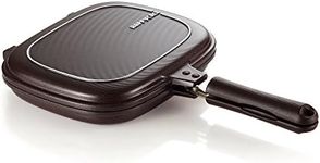 Happycall Titanium Nonstick Double Pan, Omelette Pan, Flip Pan, Square, Dishwasher Safe, PFOA-free, Brown (Standard)