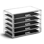 BINO | 5 Drawer Makeup Organizer - Fifth Avenue | THE MANHATTAN SERIES | Makeup Drawer Organizer | Makeup Storage | Cosmetic Organizer | Vanity Organizer | Clear Makeup Organizers And Storage Cases