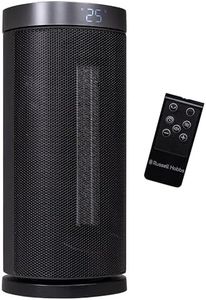 Russell Hobbs 13 Inch Space Portable Heater, 2000W Oscillating Ceramic Electric Heater Black & Silver, Low Energy Digital Display, 5-Modes, 24hr Auto Timer, Overheat Protection, RHCTH2001S