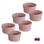 Urban Chef Ramekin Bowls | 225 ML | Kitchen Accessories Items, Bowl, Bowl Sets, Serving Bowl, Salad Bowl, Cereal Bowl, Dessert Bowl for Puddings, Ramekins for Baking, Souffle - (Set of 6 Peach)