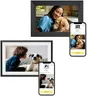 Aura Carver WiFi Digital Picture Frame Bundle | The Best Digital Frames for Gifting | Includes 2 Frames: Gravel and Gravel with White Mat