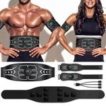 AXCEED Portable ABS Stimulator - EMS Muscle Stimulator for Abdominal, Arm, and Leg Workouts Fitness Training Belt for Men & Women Ideal for Home & Office Use