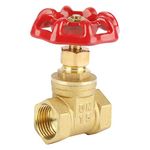 DN15 Brass knob Type encrypted Gate Valve BSPP G1/2 Rotary Sluice Valve 232PSI for Water Oil Gas with Red Head Handle