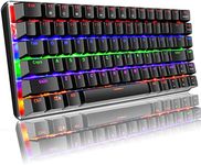 LexonElec Gaming Mechanical Keyboard Wired Type-C Metal Mechanical Blue Switch Computer Keyboard with Rainbow LED Backlit 82keys Anti-ghosting for Computer Gamers