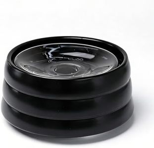 tuoc BOBO & BOWL Anti-Splash Pet Drinking Bowl with Floating Glass Disk (1.2L/40 oz), Food-Grade Ceramic Water Bowl for Small & Medium Dogs - Elevated, Heavy Sturdy, Dishwasher & Microwave Safe, Black