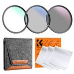 K&F Concept 55mm UV CPL ND4 Lens Accessory Filter Kit UV Protector Circular Polarizing Filter Neutral Density Filter for DSLR Cameras + Cleaning Cloth + Filter Bag Pouch (Nano-K Series)