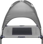 RUN.SE RUN.SE Elevated Pet Dog Bed with Removable Canopy, Metal Frame UV Shade Camping Sleeper, Carry Bag for Pets Indoor Outdoor (Small, Grey)…