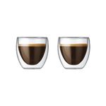 Bodum Pavina 2.5-Ounce Double Wall Glass, Extra Small, Clear-Set of 2