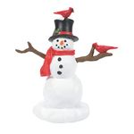 Department 56 Accessories for Village Collections Cardinals on Christmas Snowman Figurine, 3.375 Inch, Multicolor