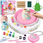 Pottery Wheel for Kids Complete DIY Pottery Painting Kit, Arts and Crafts for Kids Ages 8-12 with 3 Air-Dry Clay Packs and Tools, Unicorn Art Supplies Toys Birthday Easter Gift for Boys Girls 6+ Years Old