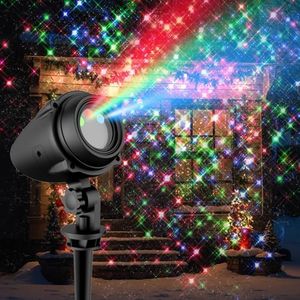 Christmas Projector Lights Outdoor, RGB Red Green Blue Firefly Laser Light Projector, IP65 Waterproof Holiday Landscape Lighting for Yard House Garden, Moving Galaxy Star Show Christmas Decorations
