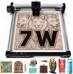 ATOMSTACK Swift 7W Laser Engraver and Cutter Machine (Black), 400mm/s High-Speed Engraving, 0.06x0.08mm Ultra-Fine Precision, 300x300mm DIY Laser Cutter for Wood, Metal and Leather, App Control