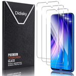 Didisky 3-Pack Tempered Glass Screen Protector for Xiaomi Redmi Note 8, Note 8 2021 (Not for Redmi Note 8t / Note 8 Pro), Anti-Fingerprint, Bubble-Free, Easy to Clean, 9H Hardness