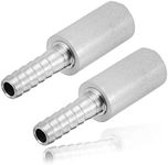 JoyTube Stainless Steel Aeration Stone, 0.5 Micron Diffusion Stone with 1/4" Hose Barb, Stainless Steel Aeration Oxygenation Stone Carbonating Stone for Home Brewing Beer (Pack of 2)