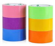 BOMEI PACK Rainbow Colored Duct Tape, Duct Tape Colors 2 Inch x 15 Yards x 9.0 Mil, Heavy Duty Waterproof Duct Tape of Purple Pink Yellow Orange Green and Blue