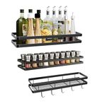 Vervique Emporium Cast Iron Wall Mount Shelf For Multipurpose Use In Kitchen Shelf, Bathroom Shelf, Bedroom Wall Rack (Large Shelf:44X15X8Cm) (Medium Shelf:42X13X6Cm) (Small Shelf:38X12X5Cm) Pack Of 3