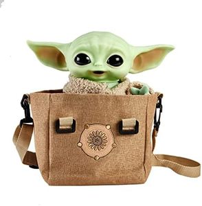 Mattel Star Wars, peluche giocattolo de Il Bambino, Baby Yoda 28 cm, tratto da The Mandalorian, personaggio con borsa a tracolla, per i fan della serie tv dai 3 anni in su, HBX33