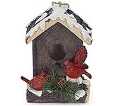 VP Home Hanging Bird Houses for Outside, Hand-Painted Bird Houses for Outdoors Decorative Birdhouses (Winter Cardinals) Solid Made for Bluebirds, Sparrows, Chickadees and Purple Martins