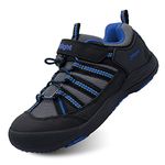 i78 Low Top Kids Boys Girls Sport Hiking Shoes Breathable Synthetic Leather Sneakers Non-Slip Lightweight for Outdoor Running Trekking Trail Walking(Blue Black,Numeric_13_Point_5)