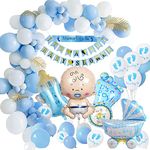 weeyin Baby Shower Decorations Boy, Baby Shower Blue Balloons Set, Baby Shower for Boy, Its a Boy Baby Shower Banners, Mummy to Be Sash, Baby Shower Blue Foil Balloon for Gender Reveal Party Recycled