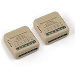 MOES Smart WiFi LED Dimmer Switch Module, Mini Design, Supports App Voice Alexa Google Home Remote Control, Dual Switch Networking, Timer, Control Sharing, WiFi 2.4GHz only, 2 Gang (2 Pack)