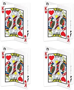 Beistle 54924 4 Pieces 3-D Playing Card Centrepieces, 30cm, Multicoloured