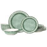 AELS Melamine Dinnerware Set of 18 Pcs Dinner Dishes Set, Lightweight Unbreakable for Indoor and Outdoor Use, BPA Free, Dishwasher Safe, Sage Green