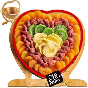 Dried Fruit Gift Basket Strawberry Heart - Healthy Assortment of Dried Fruit - Gourmet Holiday Gift - Great for Men & Women for Birthday, Anniversary, Corporate Gift Tray by Oh Nuts