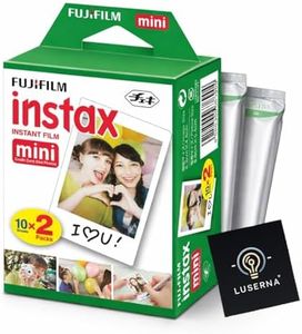 Fujifilm Instax Mini Instant Camera Film: 20 Shoots Total, (10 Sheets x 2) - Capture Memories Anytime, Anywhere - Luserna Comprehensive Ultimate Performance Cloth Solution for Perfect Picture Quality
