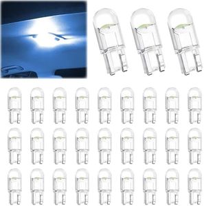 ecocstm 30 PCS Car 194 LED Bulbs, 168 2825 W5W T10 LED Bulb (Ice Blue)