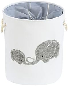 INough Large Kids Hampers for Laundry Elephant Laundry Hamper Kids Canvas Hampers for Laundry for Girls, Laundry Basket, Toddler Laundry Hamper Kids for Baby Room, Livingroom, Kidsroom, Play Room