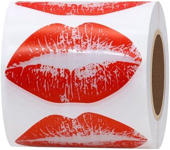 Hybsk Clear Red Kissing Lips Removable Body Stickers Total 300 Per Roll (Transparent Clear Paper)