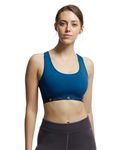 Jockey Women's Nylon Removable Pads Wire Free Sports Bra (AP20_Poseidon_Large_Blue_L)