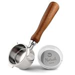 NOTSEK Bottomless Portafilter 51mm with Puck Screen for DeLonghi Dedica EC680/EC685/EC785/EC820/EC850/EC860 Smeg, 51mm Bottomless Portafilter with Stainless Steel Filter Basket Solid Wood Handle