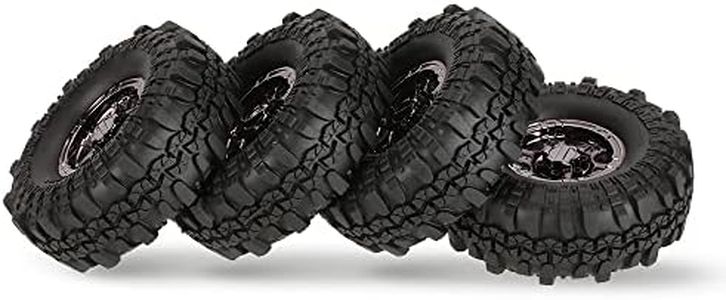 Goolsky 4Pcs AUSTAR AX-4020C 1.9 Inch 110mm 1/10 Rock Crawler Tires with Beadlock Wheel Rim for D90 SCX10 AXIAL RC4WD TF2 RC Car