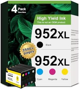 952 XL Ink Cartridges Compatible for HP 952xl Tri-Color Combo Pack Fit for 8710 7740 Officejet Pro 8702 8720 8210 7720 8715 8730 8740 8216 8725 8700 8200 Printers (Black Cyan Magenta Yellow 4 Packs)