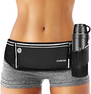 VUWISH Running Belt Fanny Pack Black Polyester One Size