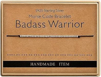 Monily Birthday Gifts for Women Badass Warrior Morse Code Bracelets for Women Funny Gifts for Women Friend Gifts for Women, silver