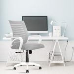 ROSE® Mesh Mid-Back Ergonomic Office Chair | Study Chair | Revolving Chair | Computer Chair | Work from Home (Elite) (White & Grey)