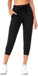 DHSO Capri Sweatpants for Women-Womens Joggers with Pockets Lounge Capri Pants for Women Capris Workout Running