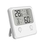 Digital Hygrometer Indoor Thermometer Room Thermometer- LCD Screen Outdoor Temperature and Humidity Gauge C/F Switchable Meter Bedroom Baby Room Basement Greenhouse Office Thermometer