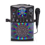 Singing Machine SML385UBK Bluetooth Karaoke System with LED Disco Lights, CD+G, USB and Microphone - Black