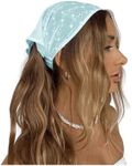 OYOANGLE Women's Hair Scarf Boho Eyelet Crochet Bandana Headbands Head Scarfs Hair Accessories Mint Green One-Size