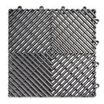 RaceDeck Free-Flow Open Rib Design, Durable Interlocking Modular Garage Flooring Tile (24 Pack), Graphite