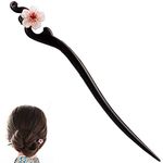 Women Girl's Hair Stick Wooden Handmade Hair AccessoriesChinese Retro Hairpins Flower Decor Model B