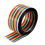 Sourcingmap Flat Ribbon Cable 20P Rainbow IDC Wire 1.27mm Pitch 1 Meter Long