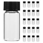 iplusmile 100pcs Clear Glass Vials with Screw Cap, Sample Vials, 5ml Portable Bottles Leak-Proof Storage Container Chemicals Vial for Essential Oil Blends Perfumes Lab