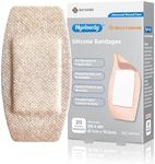 Hysimedy Silicone Bandages Extra Large Size for Sensitive Fragile Skin - 2" x 4" 20 Counts - Latex Free Non Allergenic Hypoallergenic Painless Removal Flexible Fabric Bandages