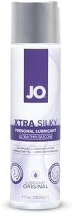 JO Xtra Silky Thin Silicone, Long Lasting Premium Lube for Men, Women and Couples, 4 FL Oz