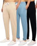 Real Essentials Big & Tall King Size Mens Joggers Sweatpants Fleece Pants Sweat Clothing Pockets Baggy Elastic Cuffed Workout Bottom Athletic Soft Warm Winter Gym Active, Set 11, 3X Tall, Pack of 3